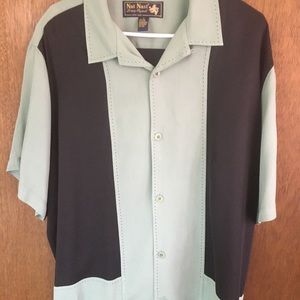 Men’s casual silk button down shirt